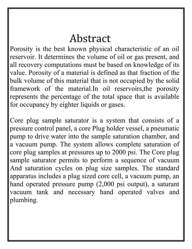 Porosity by saturation method | PDF
