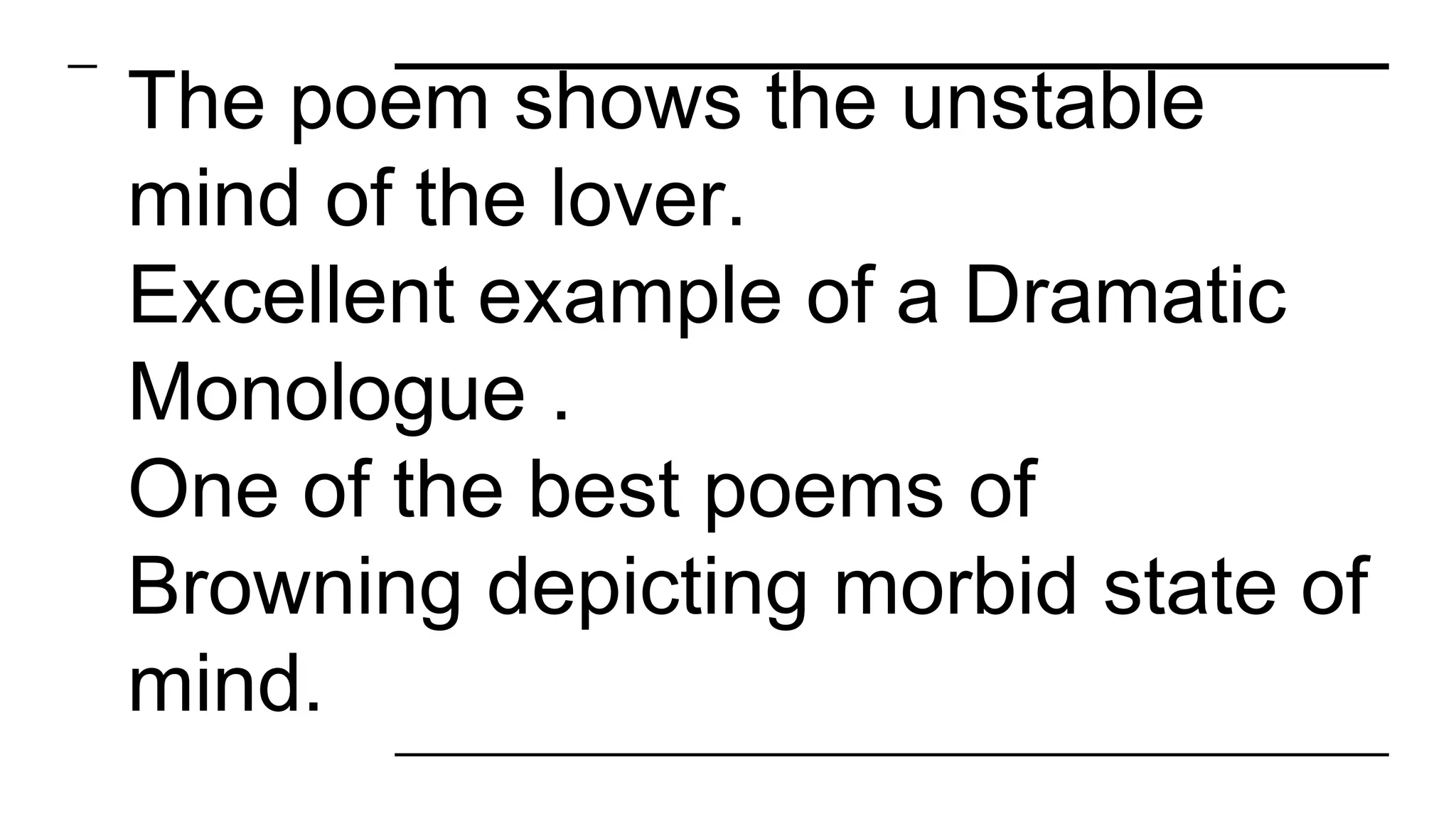 Morbid Example Porphyria's lover ppt1 | PPTX