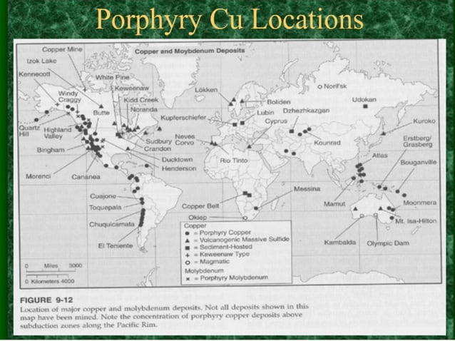 Porphyry copper deposits