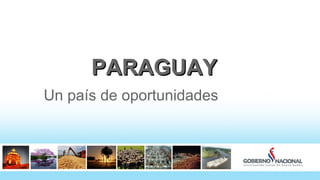 PARAGUAYPARAGUAY
Un país de oportunidades
 