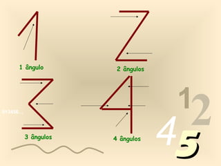 1 ângulo          2 ângulos




                                    1
013456…




          3 ângulos   4 ângulos
                                   452
 
