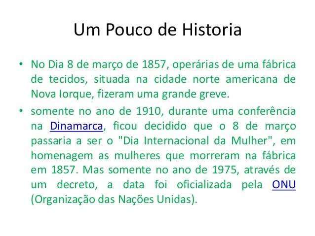 Resultado de imagem para historia do dia da mulher