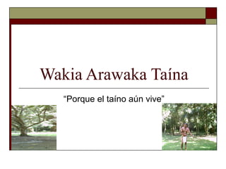 Wakia Arawaka Taína “Porque el taíno aún vive” 