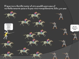 El guerrero decidió matar al otro pueblo para que el verdaderamente quiera la paz viva tranquilamente feliz y en pazEntiendan si recuren ala violencia nosotros también lo haremosNo nos dejaremos matar