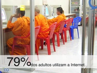  79%  
5!
      !   dos adultos utilizam a Internet.!
 
