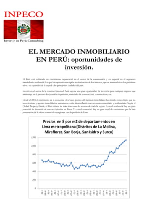 PORQUE INVERTIR EN EL MERCADO INMOBILIARIO DE PERU OPORTUNIDADES DE INVERSIÓN