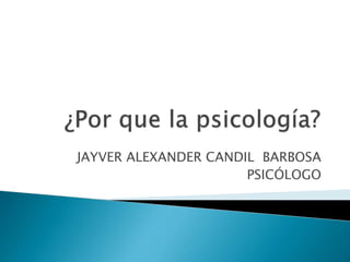 JAYVER ALEXANDER CANDIL BARBOSA
PSICÓLOGO
 