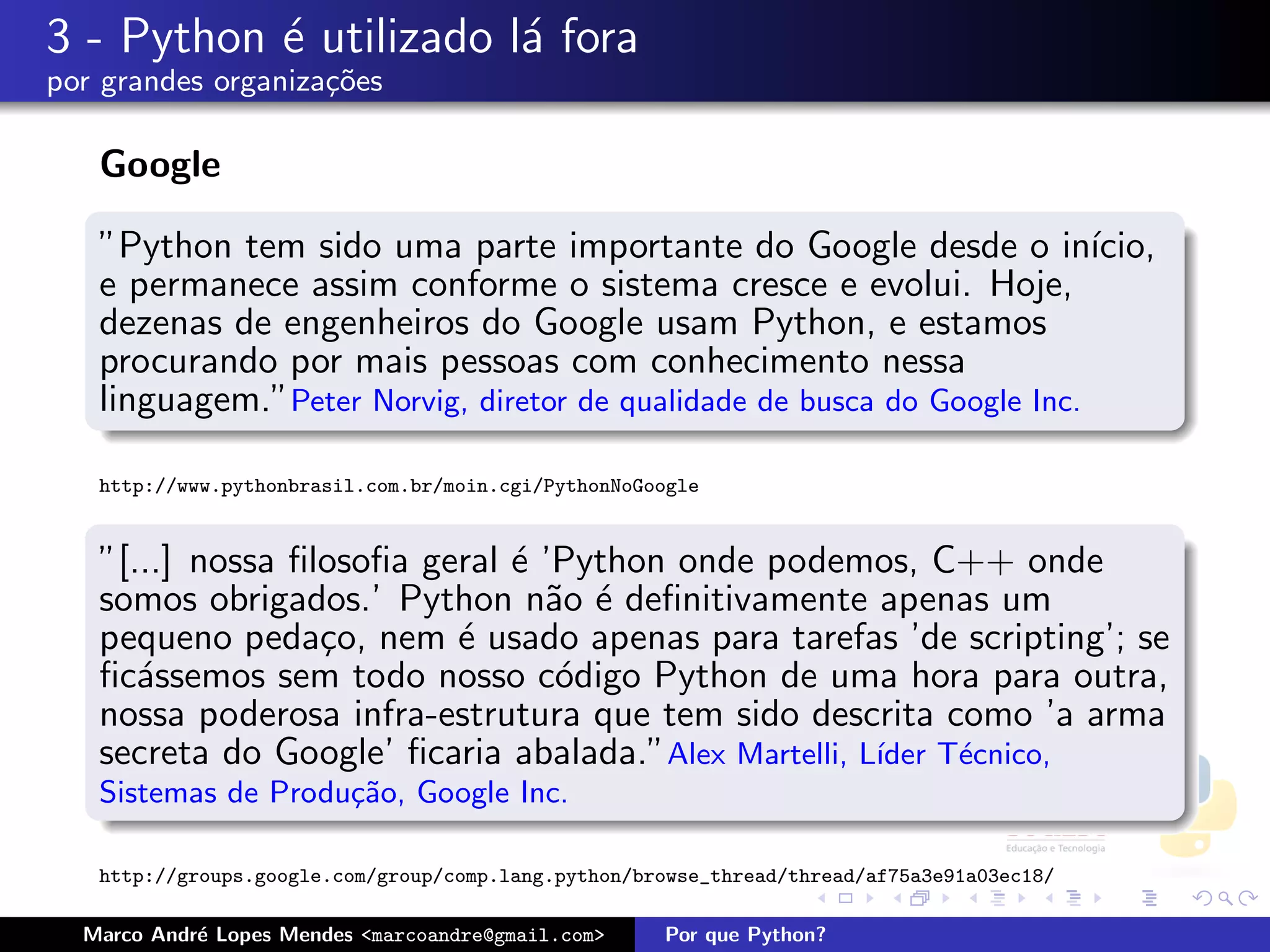 Por que Python - Latinoware 2008