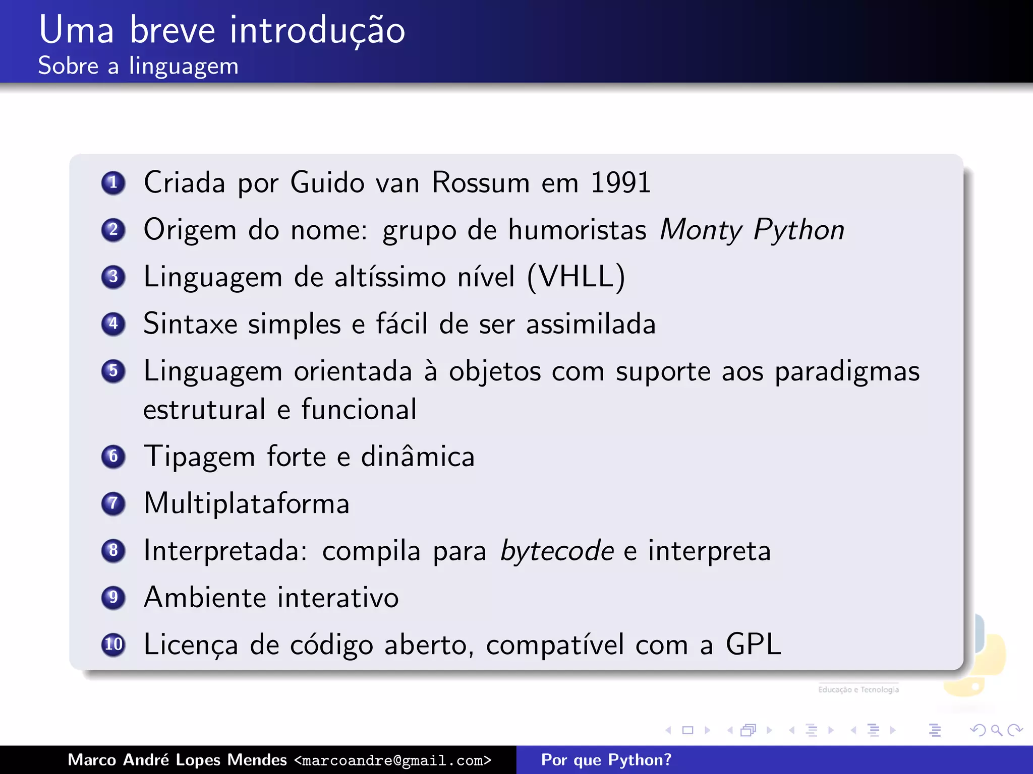 Por que Python - Latinoware 2008