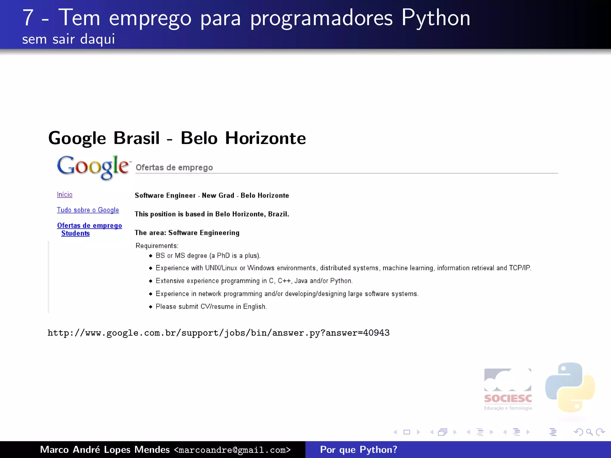 Por que Python - Latinoware 2008