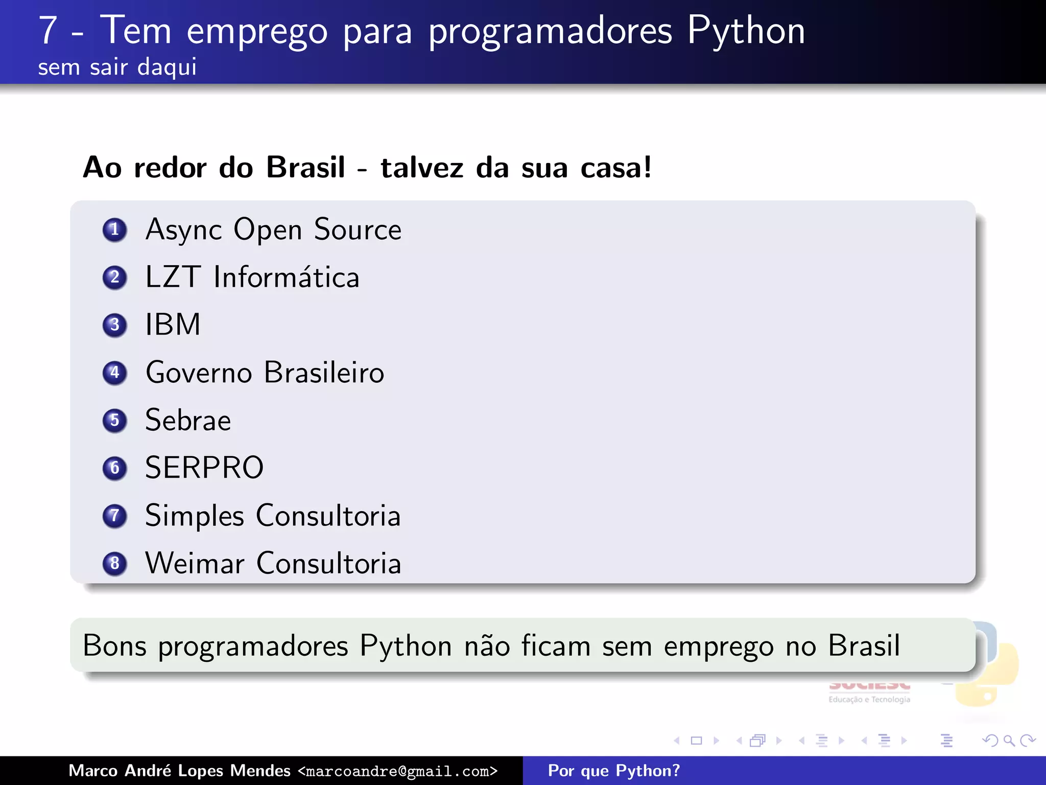Por que Python - Latinoware 2008