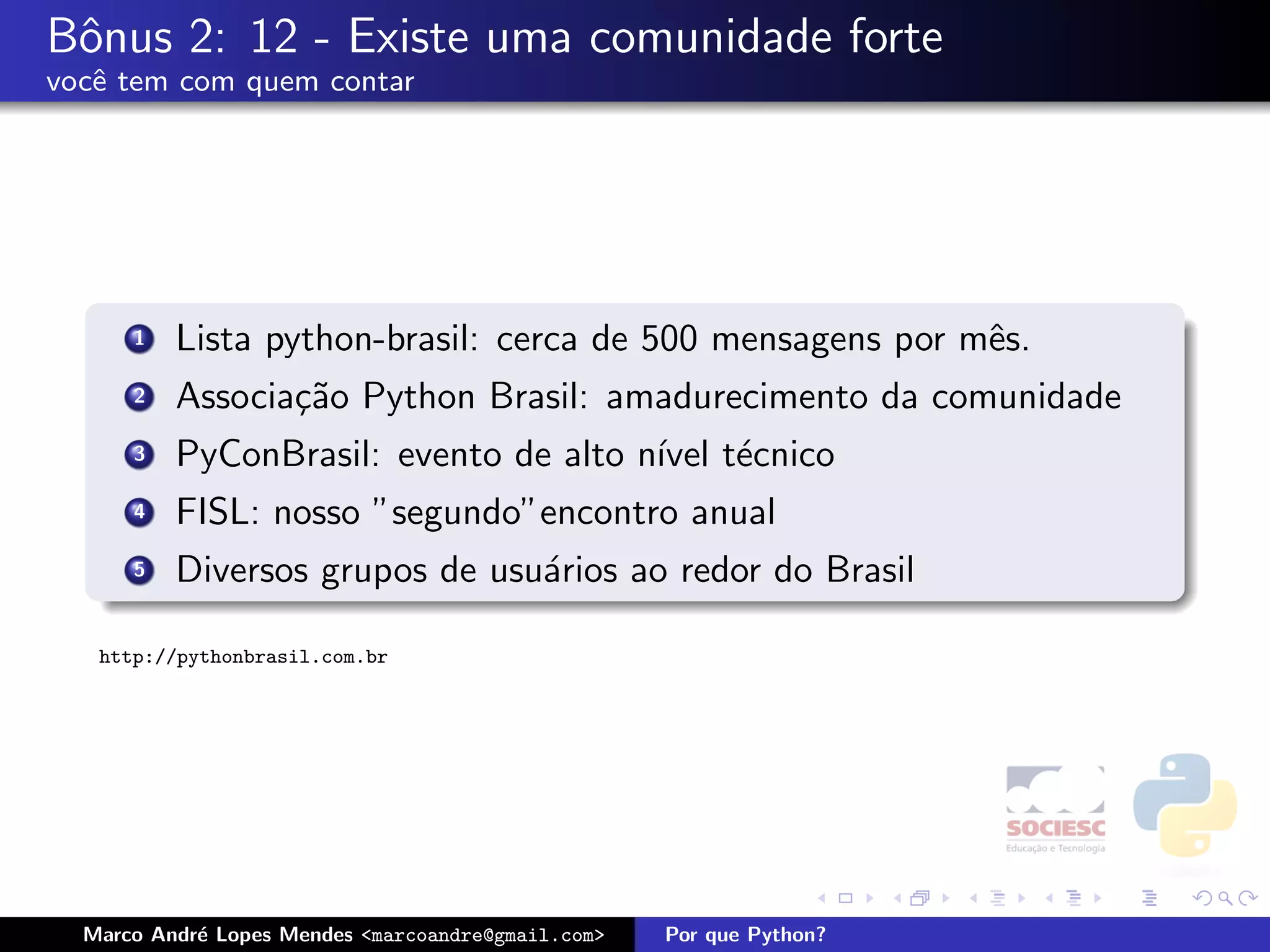 Por que Python - Latinoware 2008