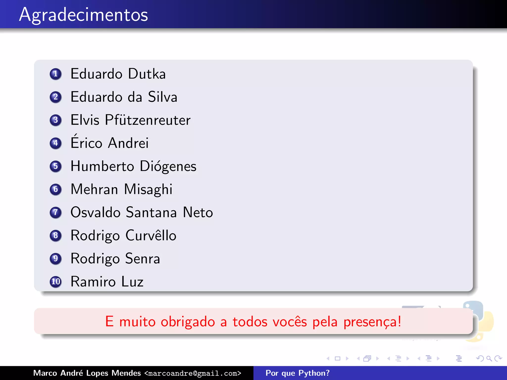 Por que Python - Latinoware 2008