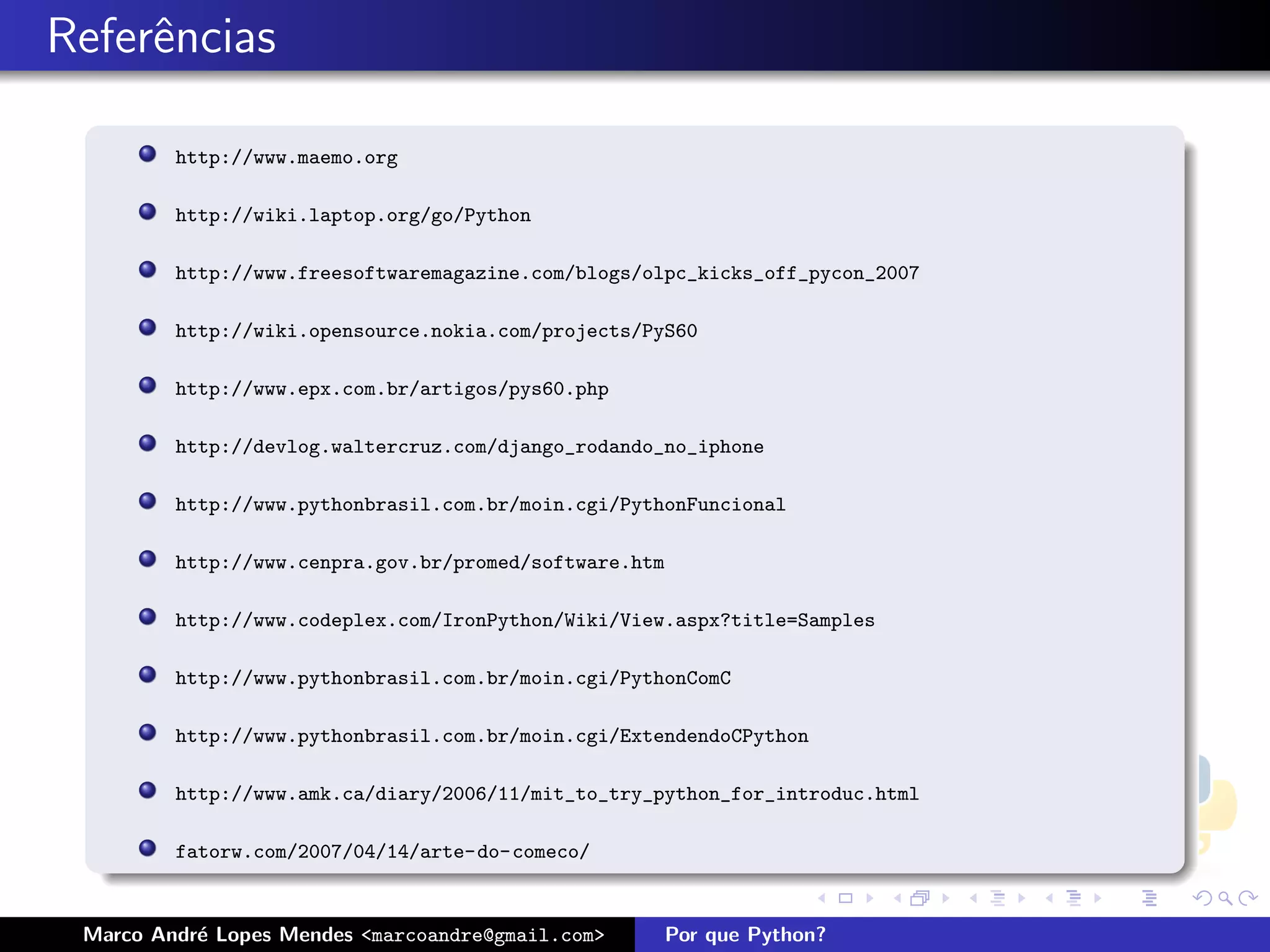 Por que Python - Latinoware 2008
