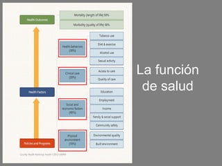 La función
 de salud
 