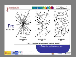 • Proyecto que nace DE la
  comunidad y actúa EN la
  comunidad.
• Agentes de Salud de Base
  Comunitaria.
• Participación de servicios de
  salud (At. Primaria).
• Investigación Acción
  Participación = CONOCER +
  ACTUAR con la COMUNIDAD
• Fases IAP:
    • Observación participante
    • Investigación participativa
    • Acción Participativa
    • Evaluación
• Conectar redes cercanas.
 