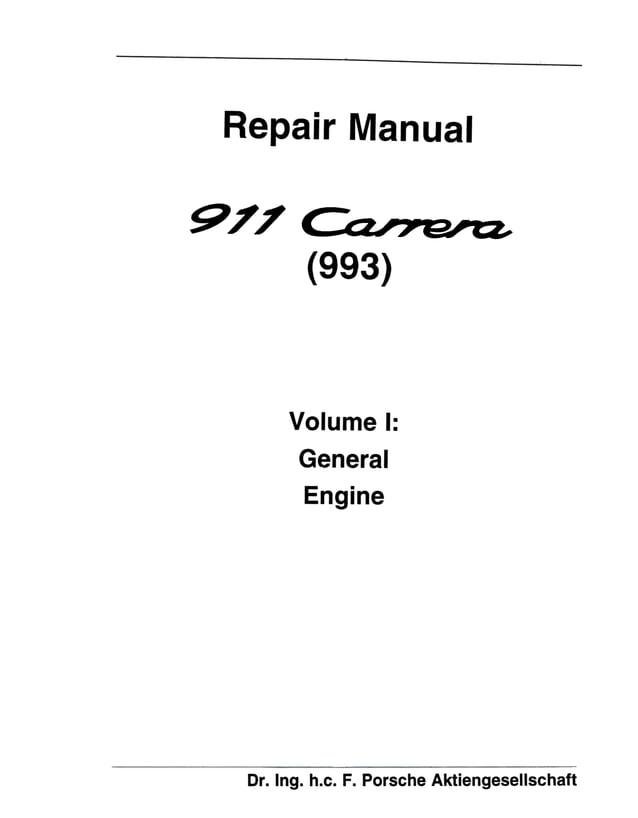Porsche 911 carrera (993) service repair manual