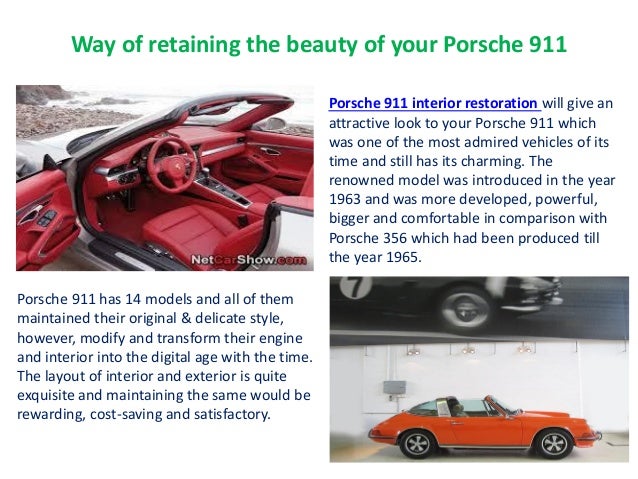 Porsche 911 Interior Restoration