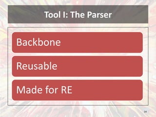 Tool I: The Parser<br />14<br />