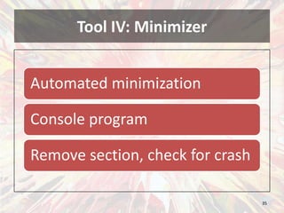 Tool IV: Minimizer<br />35<br />