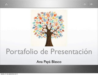 Portafolio de Presentación
Ana Payá Blasco
sábado, 21 de septiembre de 13
 
