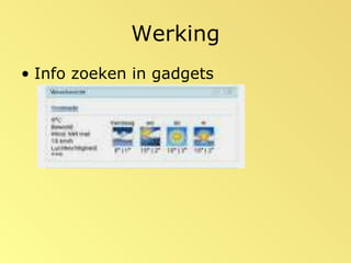 Werking Info zoeken in gadgets 
