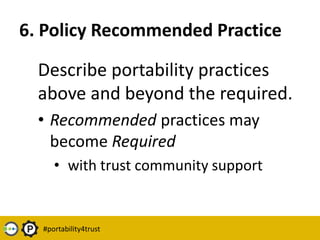 2. Policy PledgeA short, direct promise to support the data portability principles