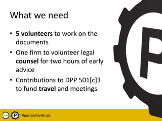 #portability4trust1DataPortability.orgp4t Google GroupWednesday calls23456