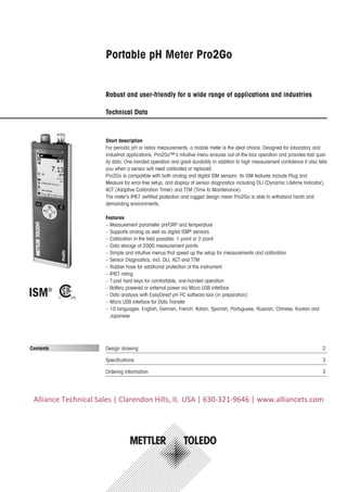 Portable pH Meter Pro2Go
Robust and user-friendly for a wide range of applications and industries
Technical Data
Design dr...