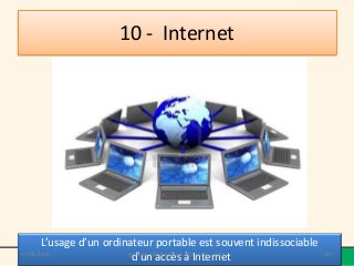 10 - Internet




       L’usage d’un ordinateur portable est souvent indissociable
07/02/2013               @telier - Médiathèque de Lorient - 2013    126
                          d’un accès à Internet
 