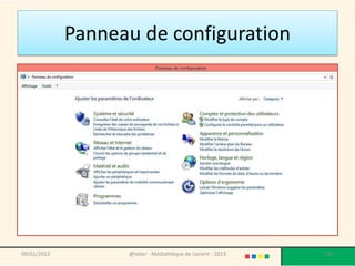 Panneau de configuration




09/02/2013         @telier - Médiathèque de Lorient - 2013   183
 