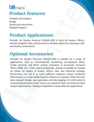 Portable Air Quality Detector LMAQD-A10 - Air Pollution Portable ...