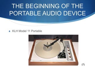 The beginning of the portable audio deviceKLH Model 11 Portable(7)