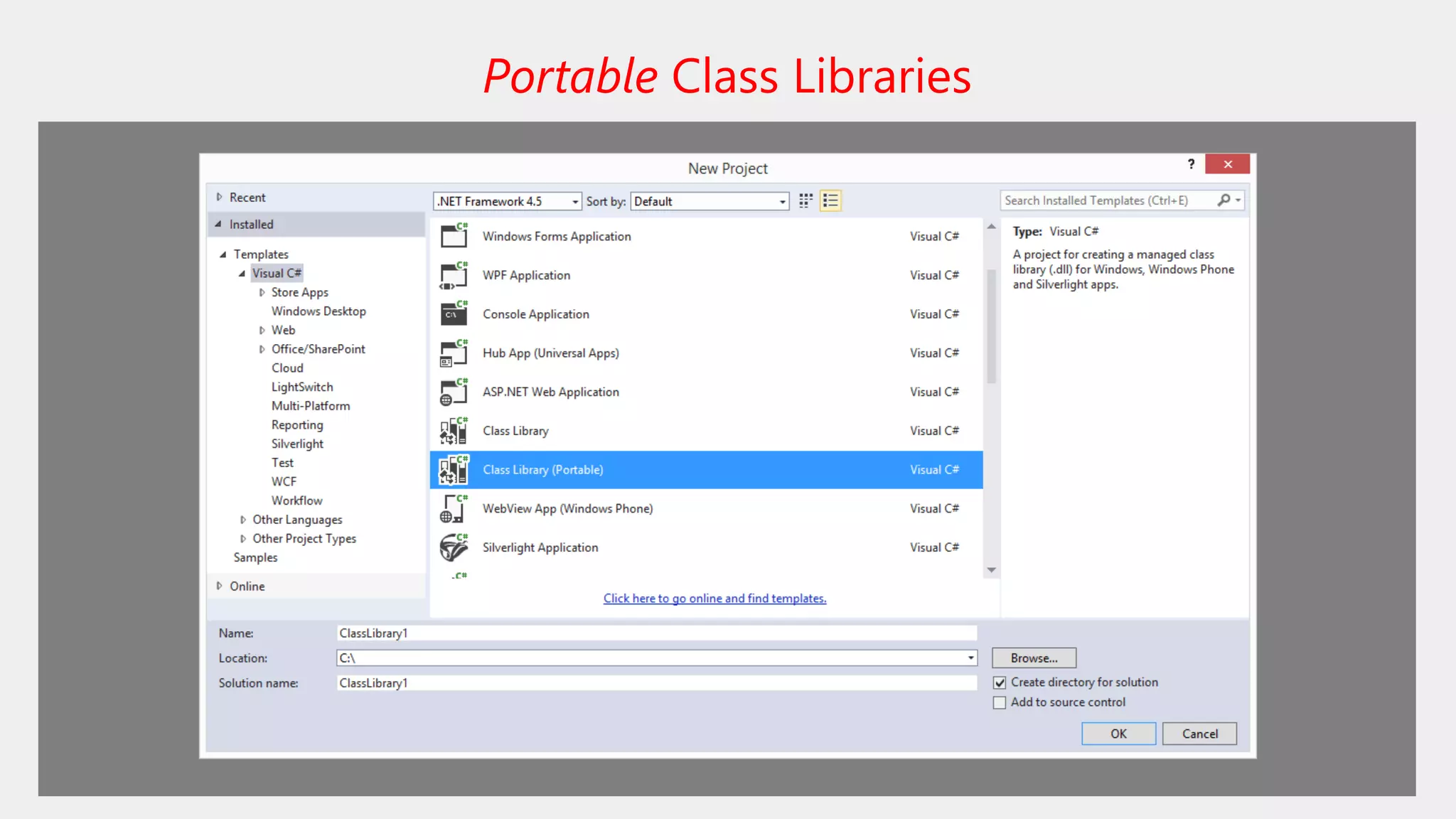Portable Class Libraries
 