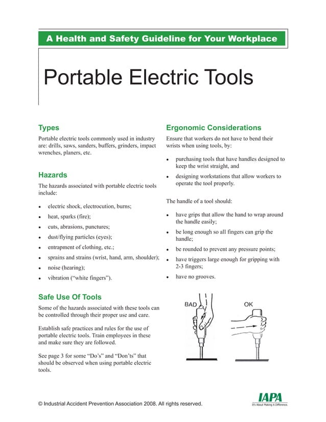 Portable electrical tools PDF