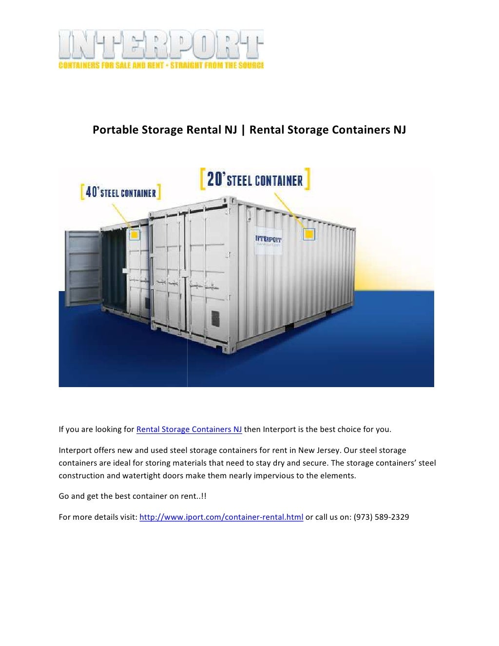 Portable storage rental nj, rental storage containers nj