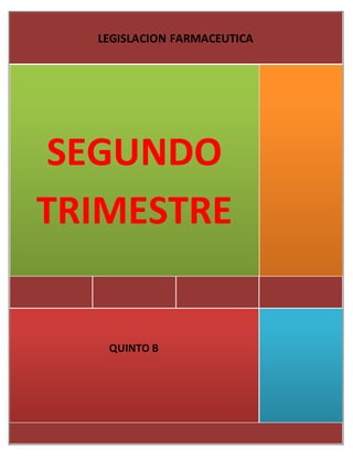 QUINTO B
SEGUNDO
TRIMESTRE
LEGISLACION FARMACEUTICA
 