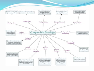 Mapa conceptual campos de la psicologia