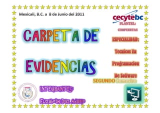 Portada carpeta de evidencias software 2 do grado