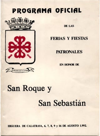 LIBRO FERIA HIGUERA DE CALATRAVA 1992