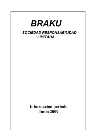 BRAKU SOCIEDAD RESPONSABILIDAD LIMITADA Información periodo Junio 2009 