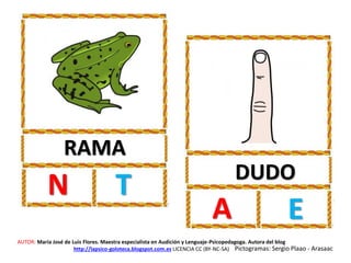 RAMA
N T DUDO
A E
AUTOR: María José de Luis Flores. Maestra especialista en Audición y Lenguaje-Psicopedagoga. Autora del blog
http://lapsico-goloteca.blogspot.com.es LICENCIA CC (BY-NC-SA) Pictogramas: Sergio Plaao - Arasaac
 
