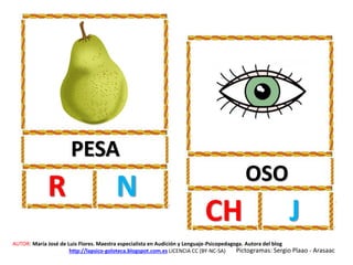PESA
R N OSO
CH J
AUTOR: María José de Luis Flores. Maestra especialista en Audición y Lenguaje-Psicopedagoga. Autora del blog
http://lapsico-goloteca.blogspot.com.es LICENCIA CC (BY-NC-SA) Pictogramas: Sergio Plaao - Arasaac
 
