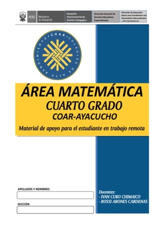Despacho
Viceministerial de
Gestión Pedagógica
Dirección de Educación
Básica para Estudiantes con
Desempeño Sobresalientes
y Alto Rendimiento
Dirección General de
Servicio Educativos
Especializados
APELLIDOS Y NOMBRES
SECCIÓN
 