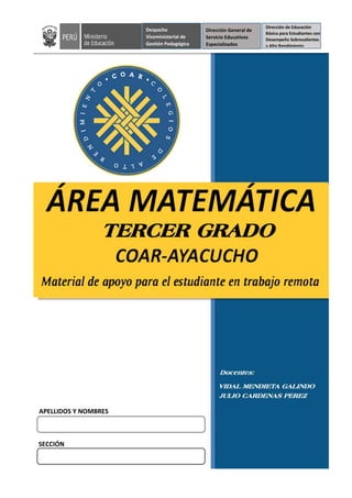 Despacho
Viceministerial de
Gestión Pedagógica
Dirección de Educación
Básica para Estudiantes con
Desempeño Sobresalientes
y Alto Rendimiento
Dirección General de
Servicio Educativos
Especializados
APELLIDOS Y NOMBRES
SECCIÓN
 