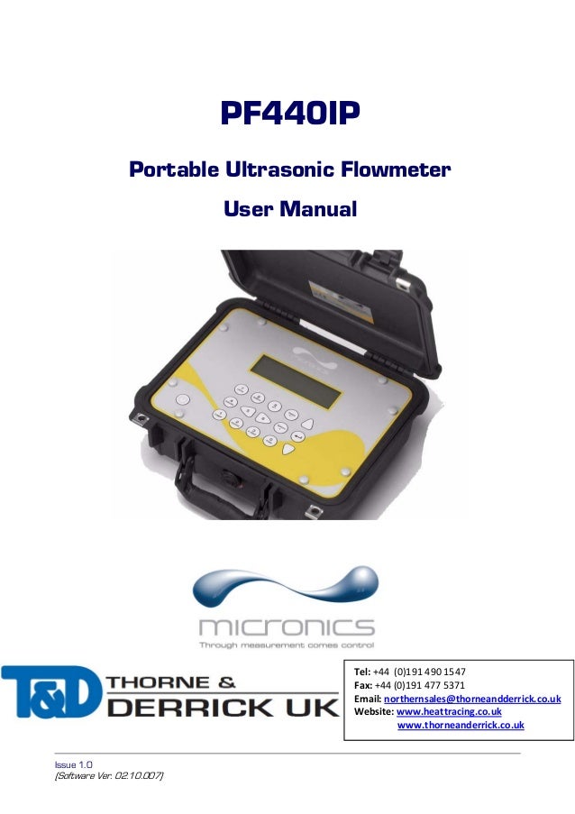 Micronics Portaflow PF440IP Portable Ultrasonic Clamp On Flow Meter…