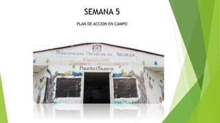 SEMANA 5
PLAN DE ACCION EN CAMPO
 