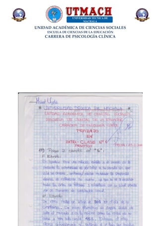 UNIDAD ACADÉMICA DE CIENCIAS SOCIALES
ESCUELA DE CIENCIAS DE LA EDUCACIÓN
CARRERA DE PSICOLOGÍA CLÍNICA
 
