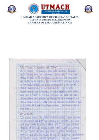 UNIDAD ACADÉMICA DE CIENCIAS SOCIALES
ESCUELA DE CIENCIAS DE LA EDUCACIÓN
CARRERA DE PSICOLOGÍA CLÍNICA
 