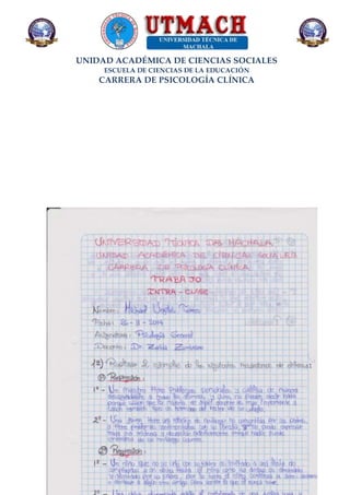 UNIDAD ACADÉMICA DE CIENCIAS SOCIALES
ESCUELA DE CIENCIAS DE LA EDUCACIÓN
CARRERA DE PSICOLOGÍA CLÍNICA
 